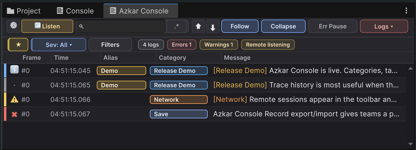 Azkar Console documentation preview